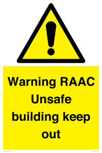 Warning RAAC Unsafe building keep out